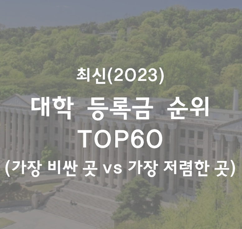 대학 등록금 순위(가장 비싼 곳은? 가장 저렴한 곳은?)