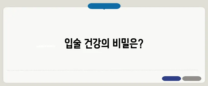 입술이 부르트는 이유