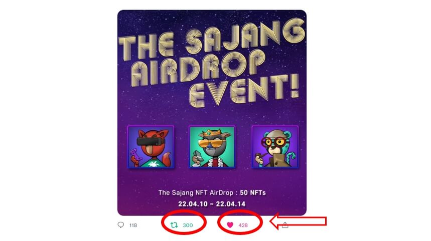 Sajang 1st NFT Airdrop Event