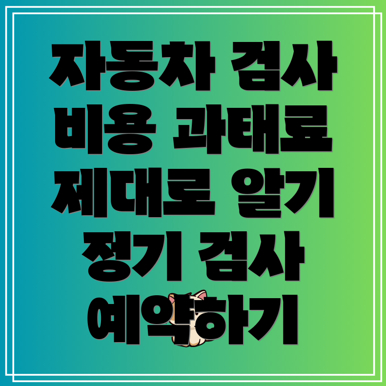 자동차 검사 비용, 과태료 및 정기 검사 예약 방법 총정리!