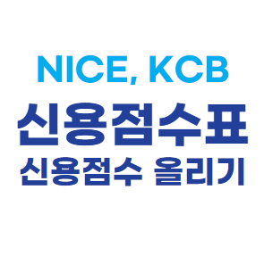  NICE, KCB 신용점수표, 신용점수 올리기