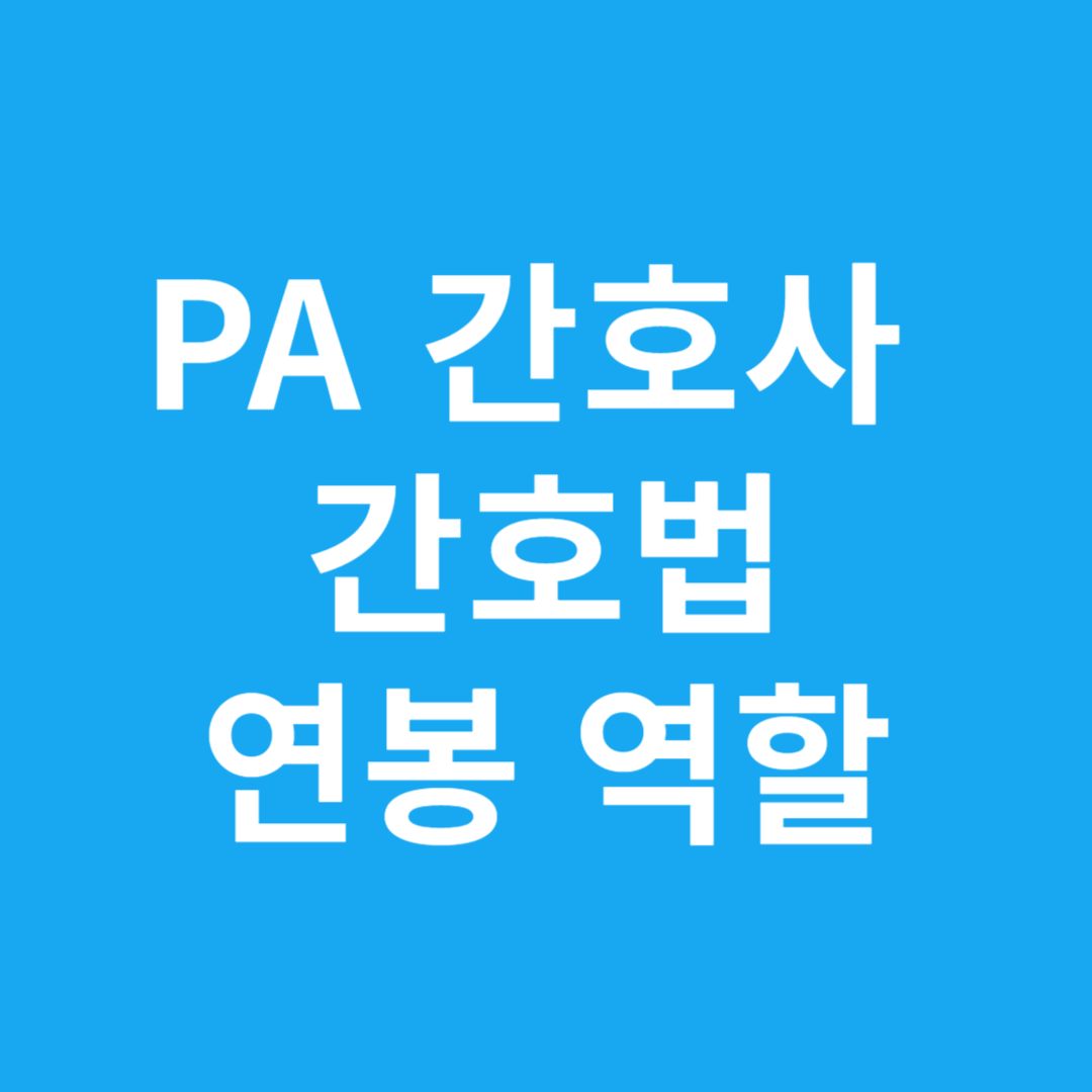 PA 간호사 간호법 연봉 역할