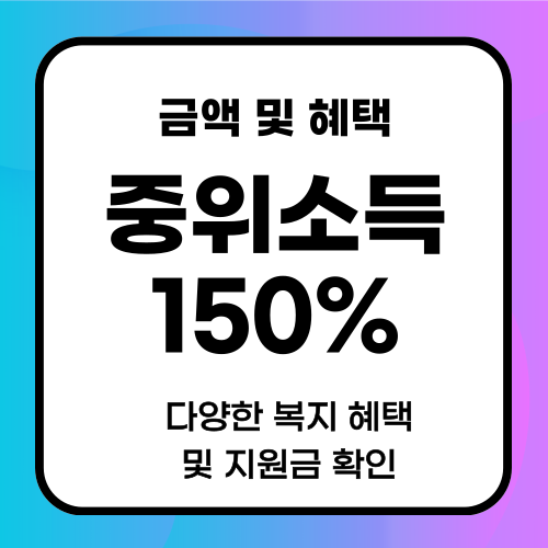 2024년 기준 중위소득 150% 이하 금액 확인 및 다양한 복지 혜택 및 지원