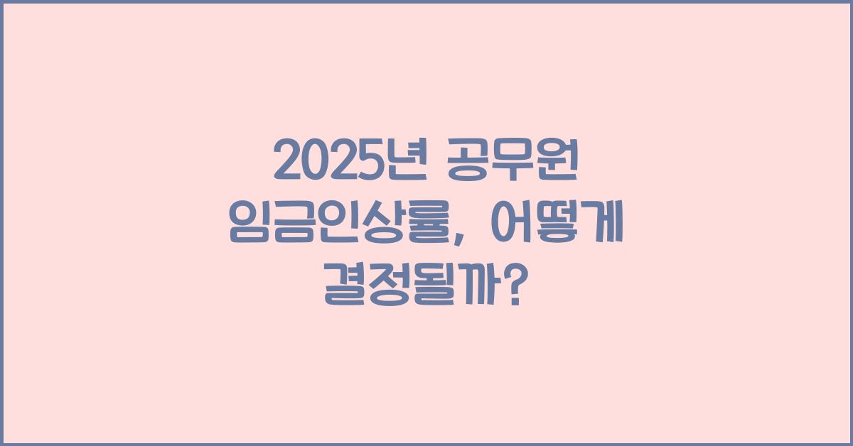 2025년 공무원 임금인상률