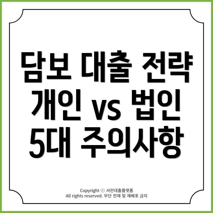 대구 경북 울산 부산 공장 담보 대출: 개인 법인 필수 알아두기! 5대 주의 사항과 성공 전략