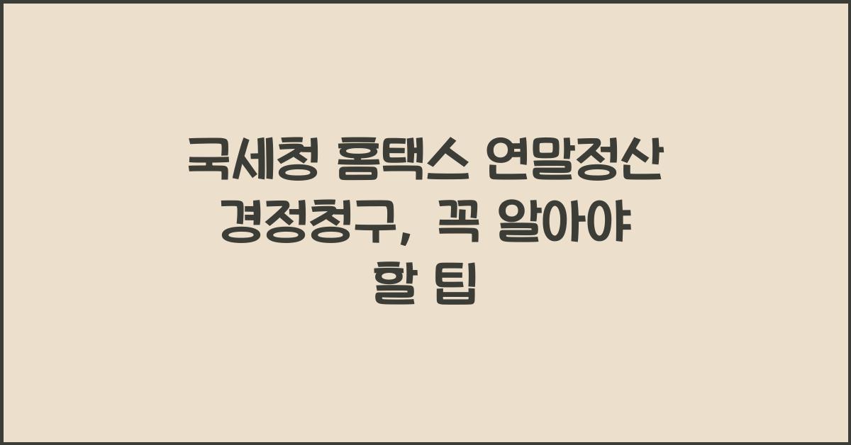 국세청 홈택스 연말정산 경정청구
