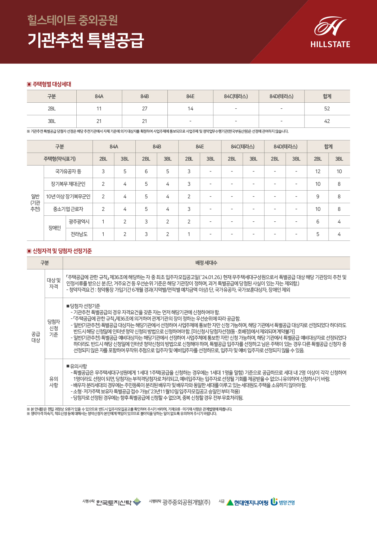 중외공원 힐스테이트 아파트 청약안내문-기관추천