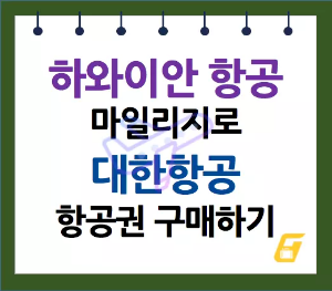 하와이안 항공 마일리지로 대한항공 항공권 구매하기