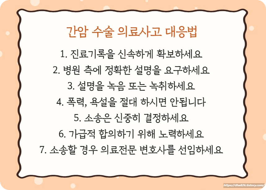 간암수술 의료사고 대응 방법