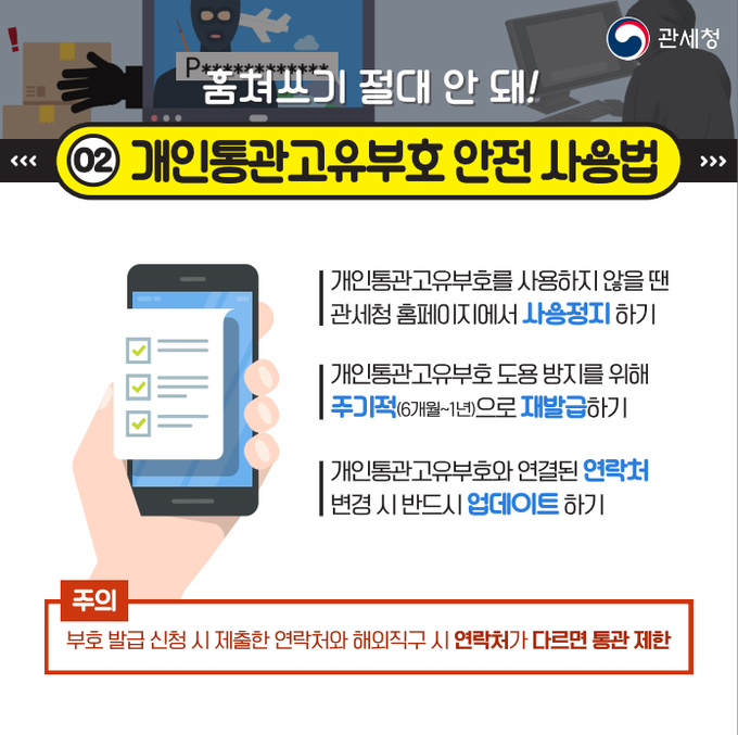 개인통관고유부호신규발급및도용예방