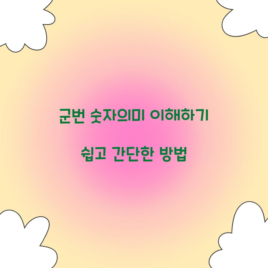 군번 숫자의미