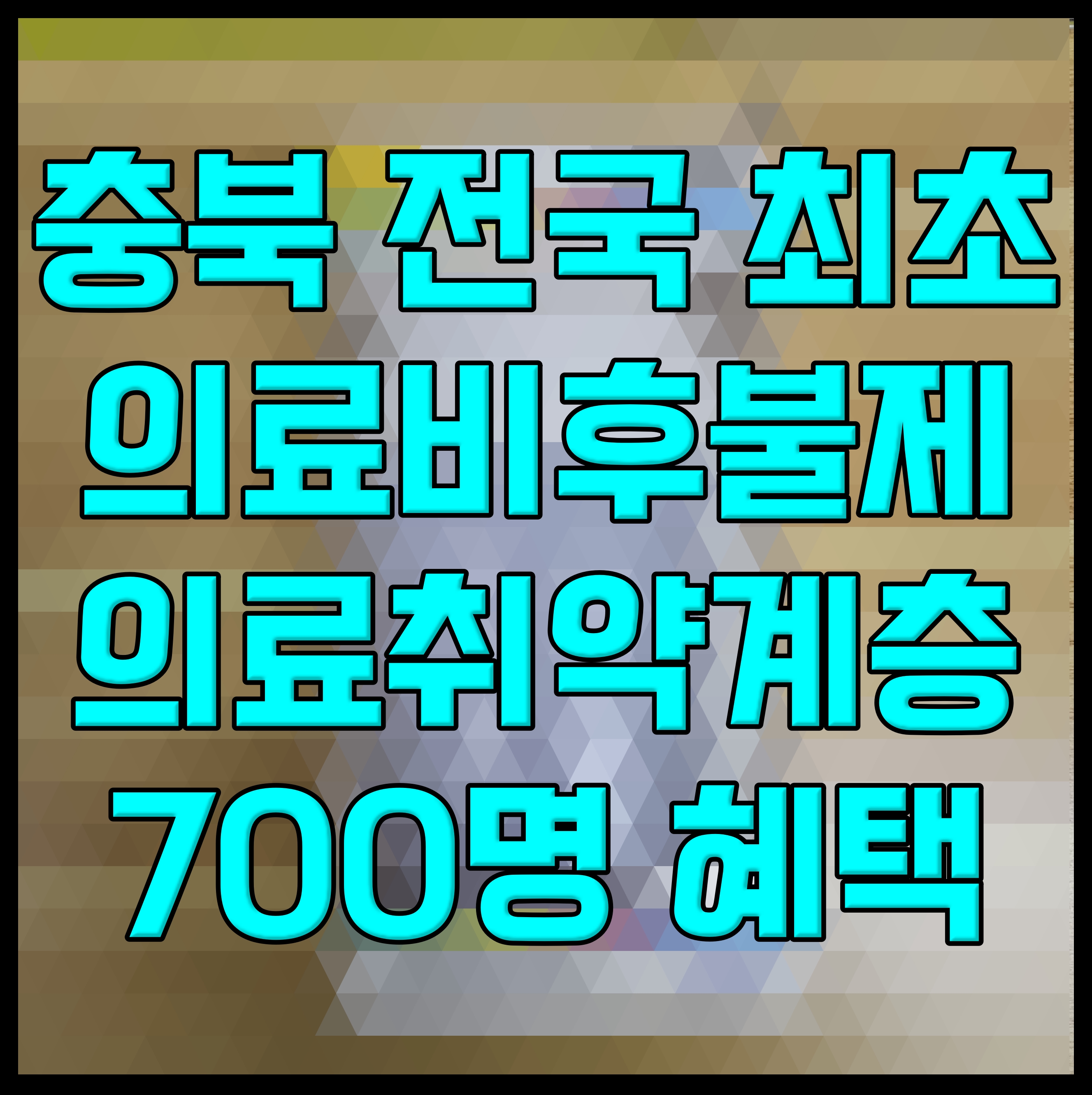  충북 전국 최초 의료비후불제 의료취약계층 700명 혜택