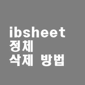  ibsheet 프로그램 정체 , 삭제 방법