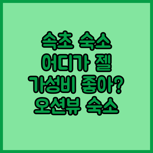 속초 마리나베이? 리센 오션파크? 더