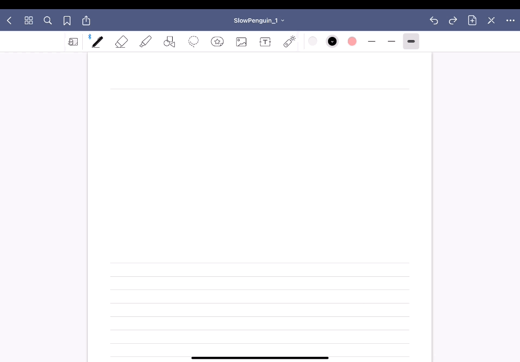 굿노트 애플펜슬 도구가 전환되는 모습
