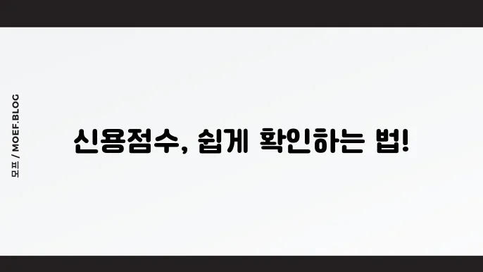 신용점수 확인 방법 관리 팁