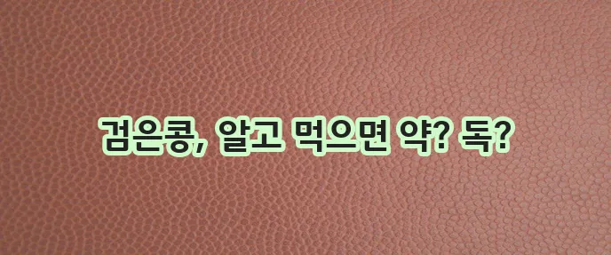 검은콩 효능과 부작용 꼼꼼히 알아봅시다!