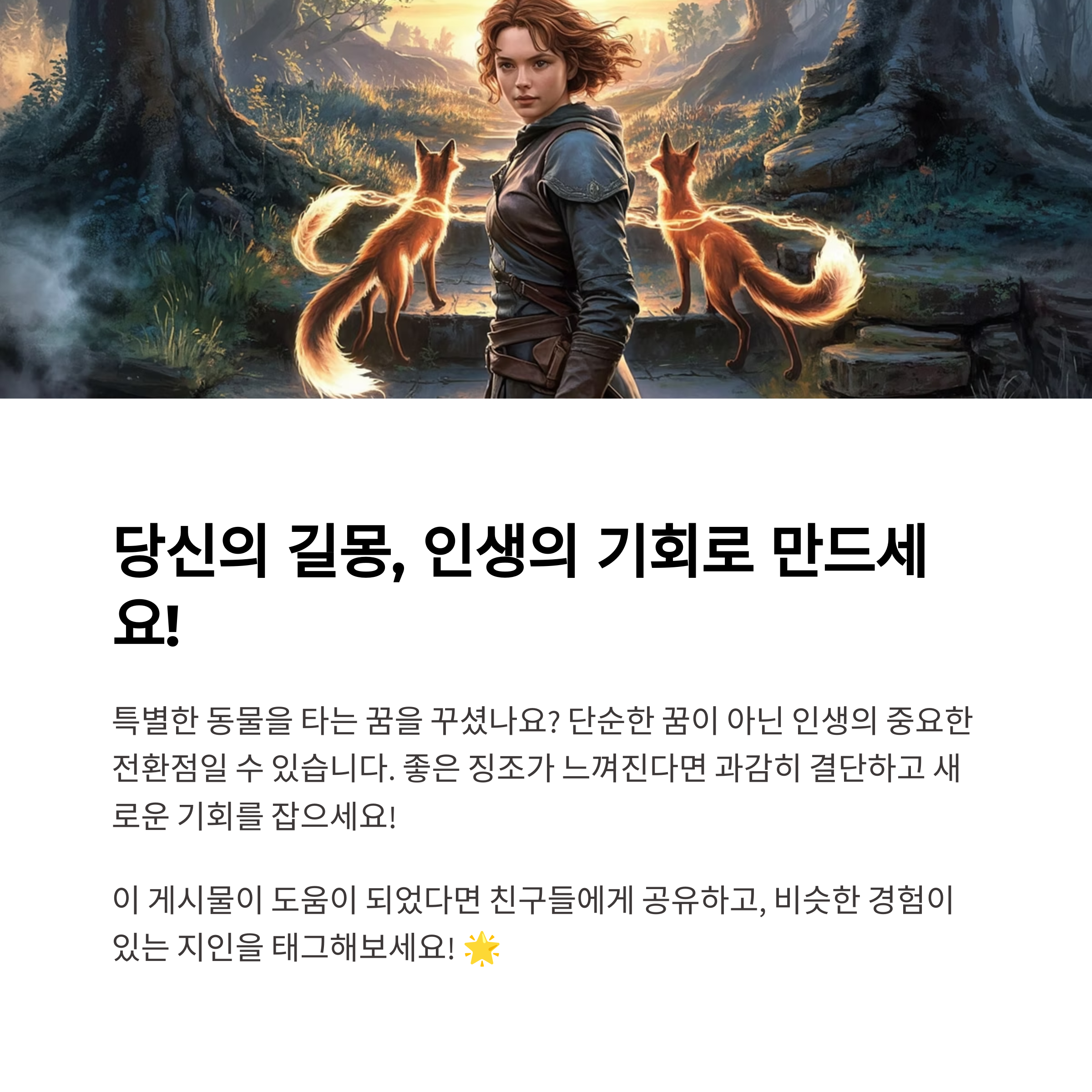 당신의 길몽 인생의 기회