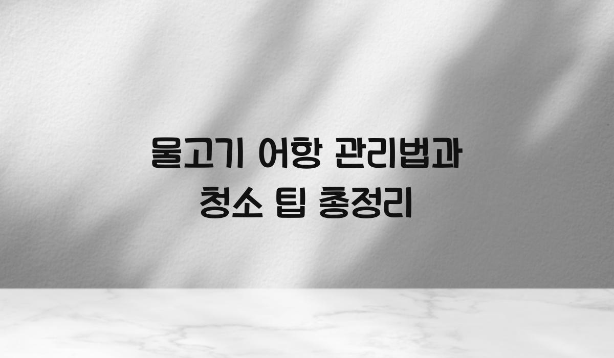 물고기 어항 관리법