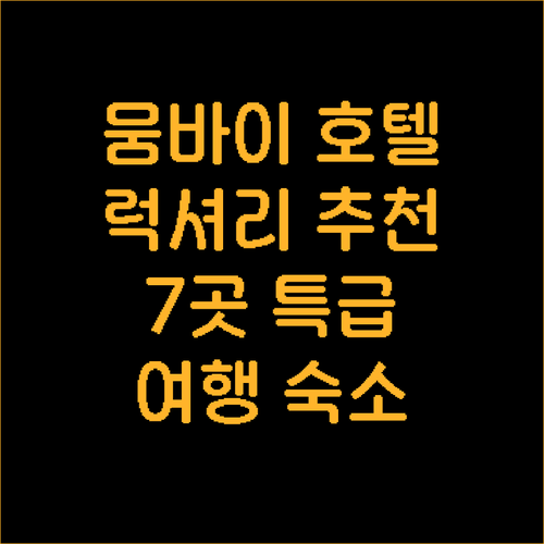 뭄바이 여행 숙소 고민 끝 최고급 호