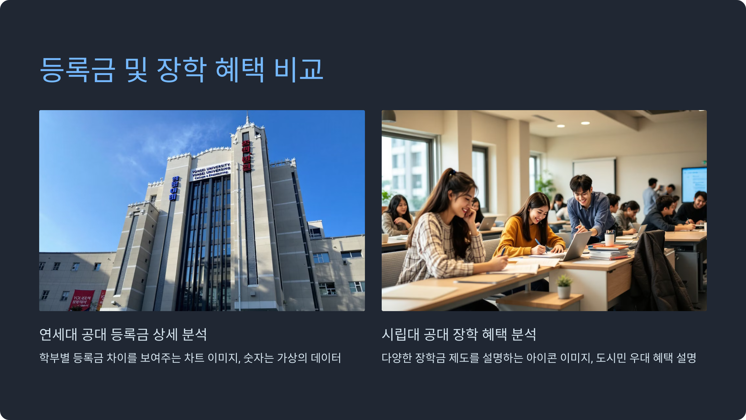 2. 등록금 및 장학 혜택 비교