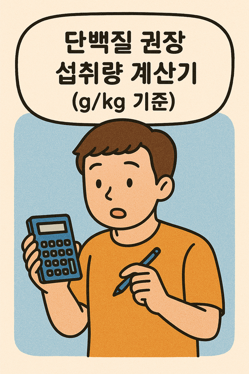 단백질 권장 섭취량 계산기 (g/kg 기준)