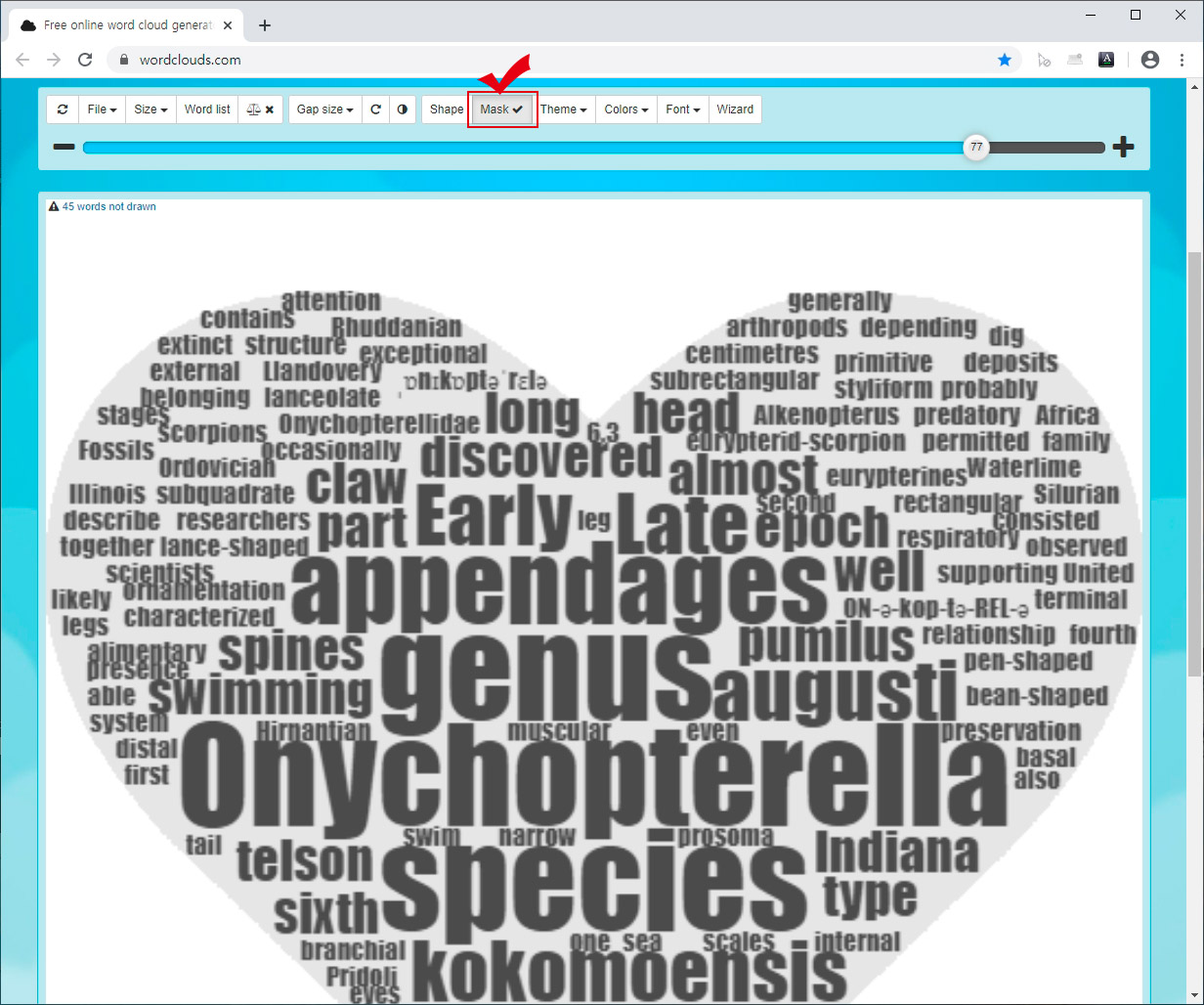 워드클라우드 마스크 기능