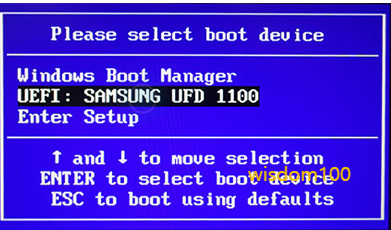 윈도우 설치용 USB 선택하기