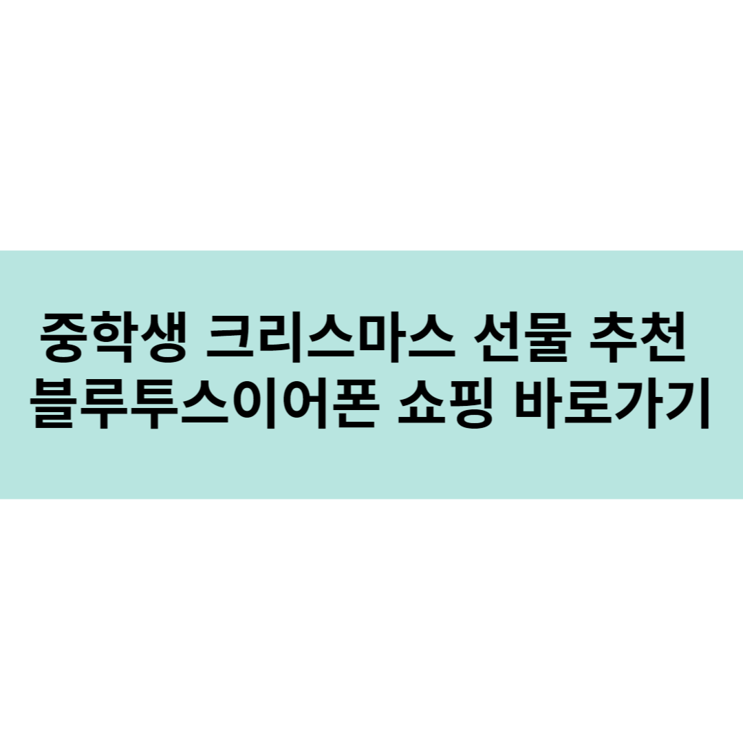중학생 크리스마스 선물 추천 블루투스이어폰 쇼핑 바로가기