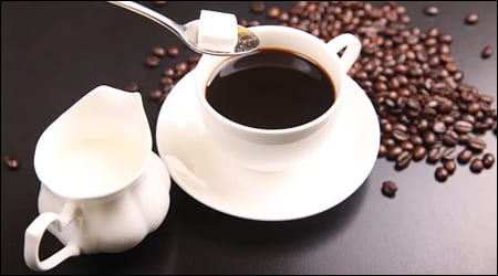 커피&#44; 우유&#44; 각설탕