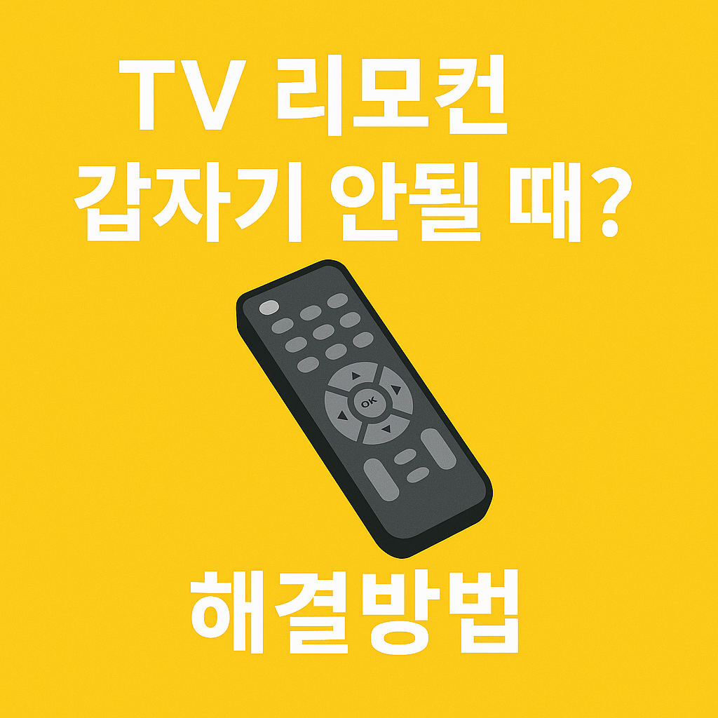 스마트TV 리모콘 갑자기 안될 때 이 방법 하나면 바로 해결돼요