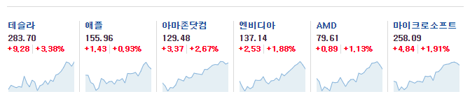 미국 증시 주요 종목