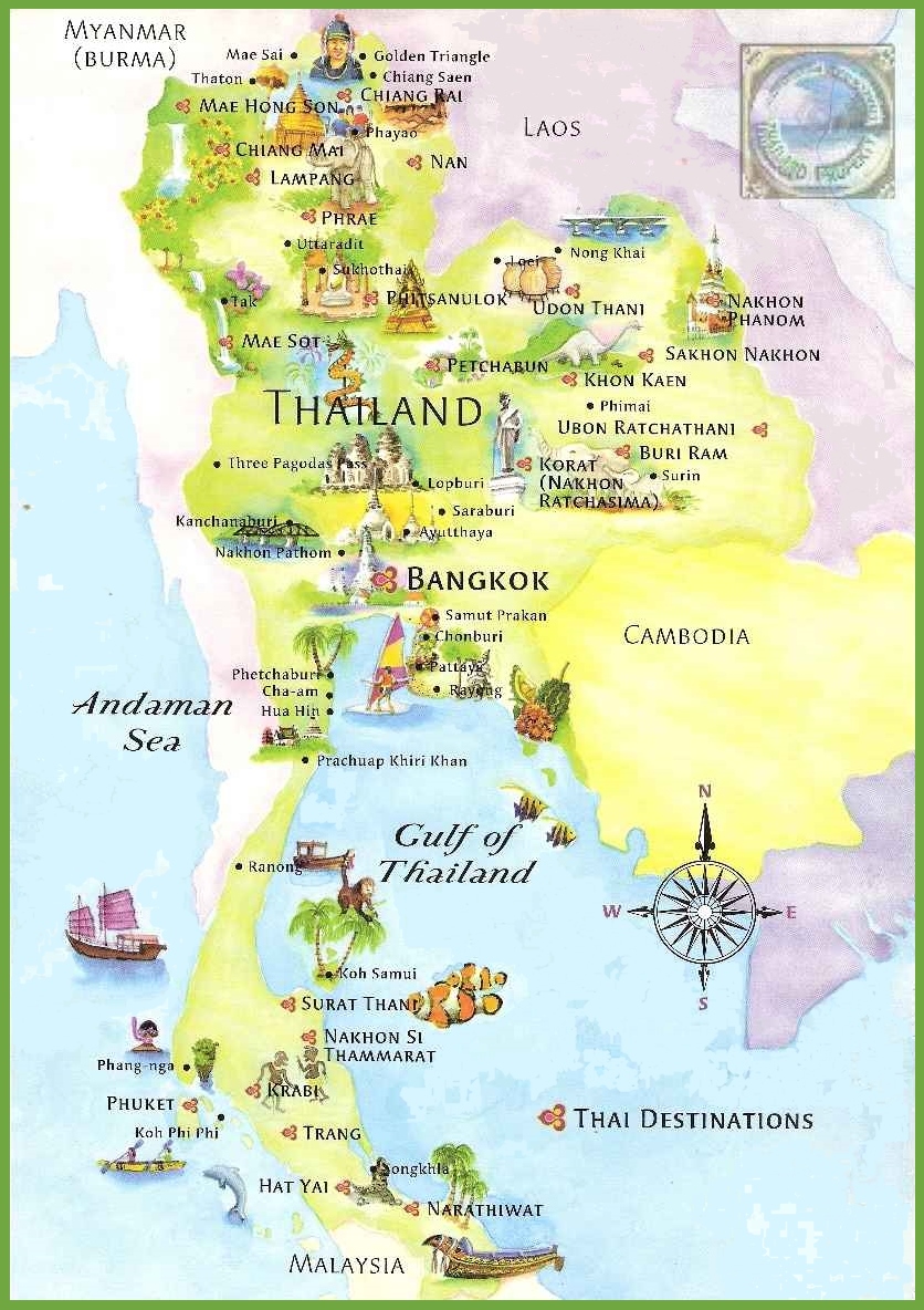 태국 전체 지역 관광지도