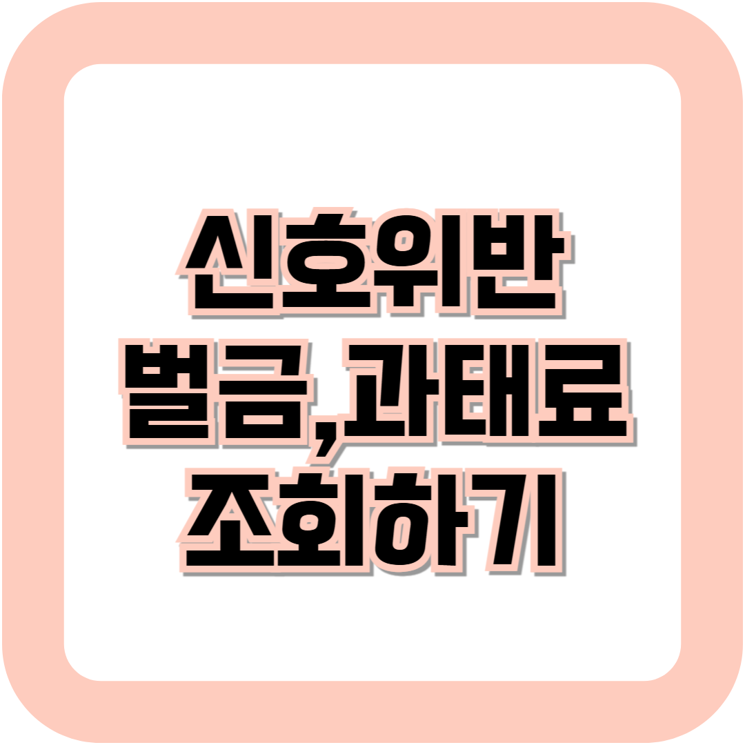 신호위반 벌금,과태료 조회방법