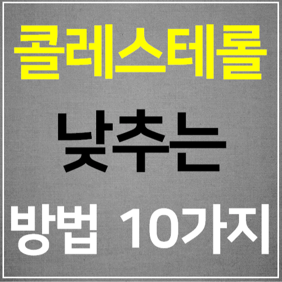  콜레스테롤 낮추는 방법 10가지 알아보기