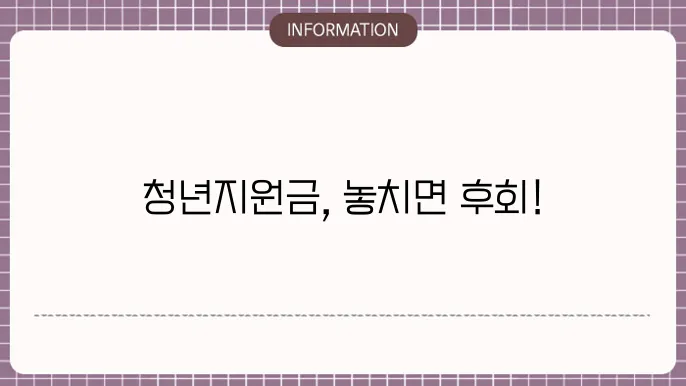 청년지원금 신청: 필수 정보