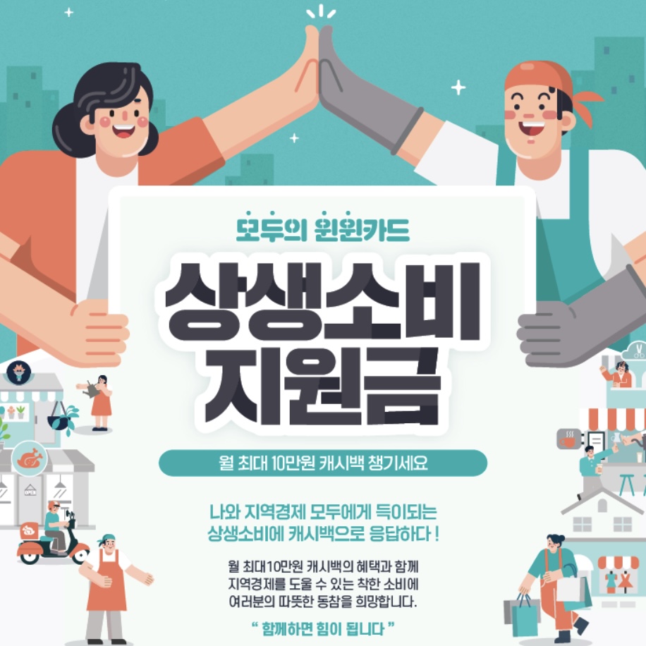  상생소비지원금 캐시백/코로나 상생소비지원금 신청/상생소비지원금 신청방법 10월 1일부터 신청 가능