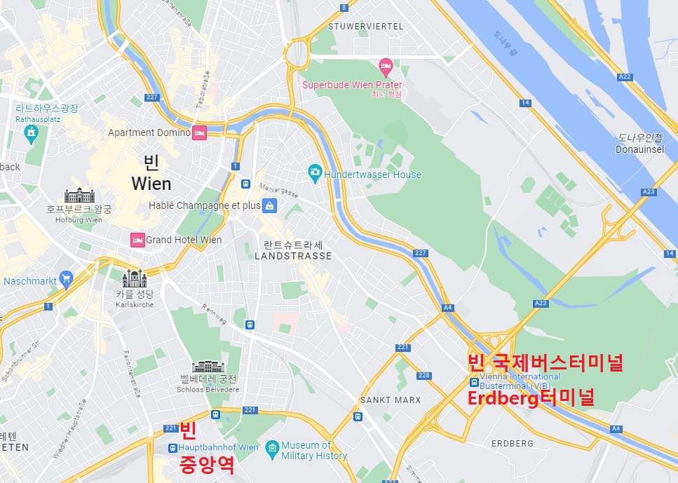 빈 중앙역, 국제 버스 터미널, Erdberg 터미널