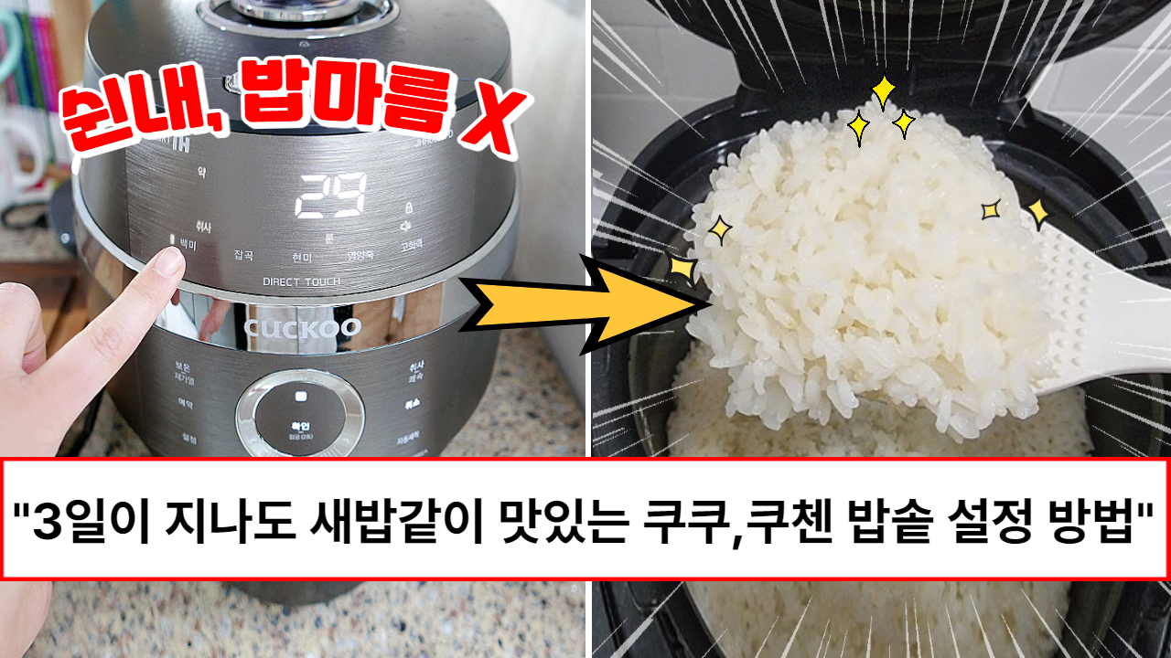 “3일이 지나도 방금한 밥처럼 맛있습니다” 쿠쿠, 쿠첸 고객센터에서 알려주는 밥이 마르고 쉰내가 날때 해결하는 방법