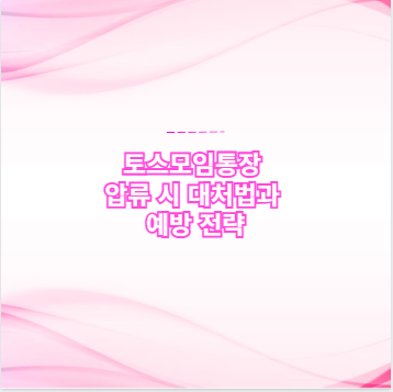 토스모임통장 압류 시 대처법과 예방 전략
