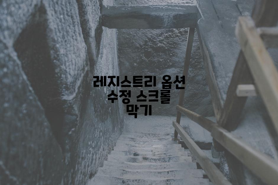 레지스트리 옵션 수정 스크롤 막기