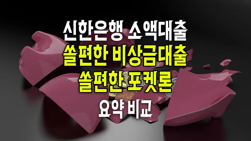 신한은행 소액대출 2가지 쏠편한 포켓론&#44; 비상금대출 조건 한도 금리 비교