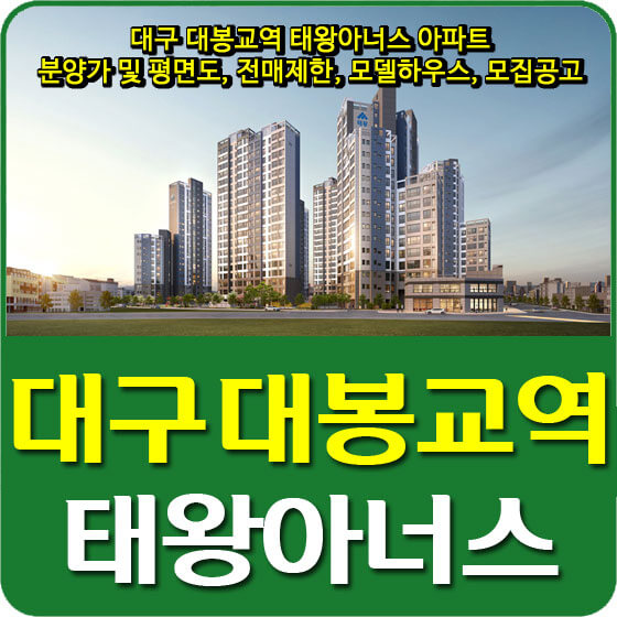  대구 대봉교역 태왕아너스 아파트 분양가 및 평면도, 전매제한, 모델하우스, 모집공고 안내