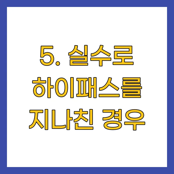 실수로 하이패스를 지나친 경우