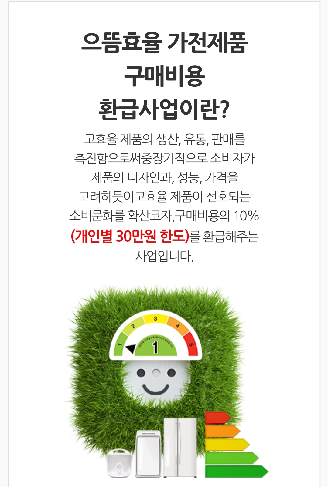  으뜸효율 가전제품 선풍기는 되나요?