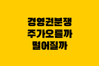  경영권분쟁 전쟁, 주가 흐름, 적대적 M&A