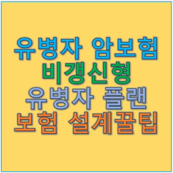 유병자 암보험 비갱신형과 유병자 플랜 안정적인 보험 플랜 설계