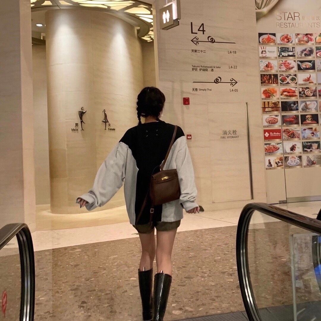  [MAISON MARGIELA] 메종 마르지엘라 엠브로이더리 패치 워크 루프백 스웨트 셔츠 맨투맨 티셔츠