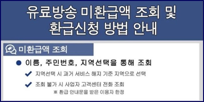  쉽게 유료방송 미환급액 조회하기