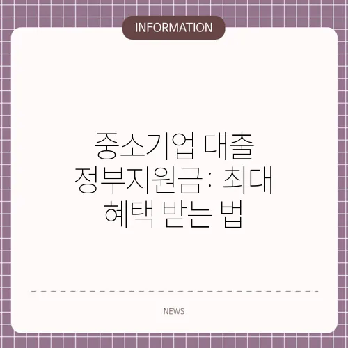 중소기업 대출 정부지원금: 최대 혜택 받는 법